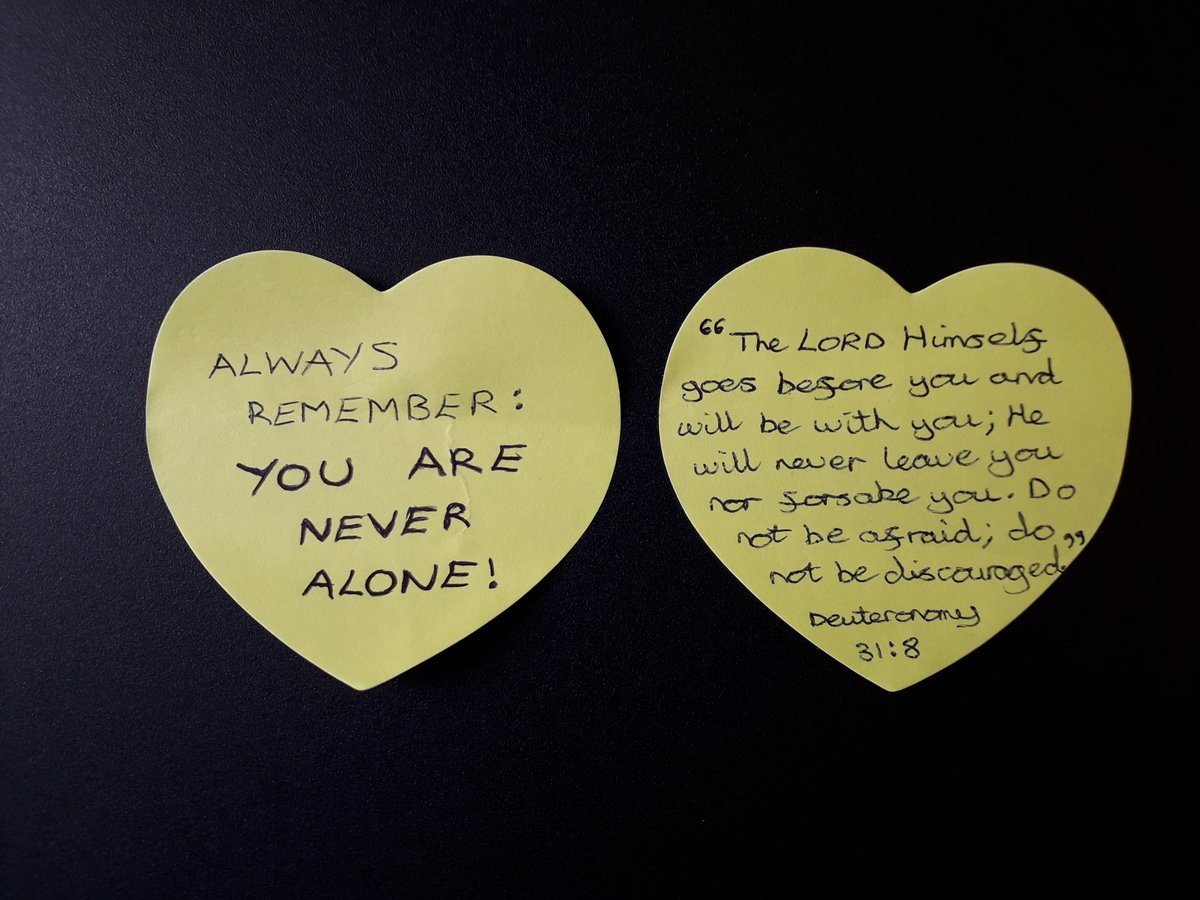 PlacesProject's tweet photo. 💛 Top tip for wellbeing.
💛 Always remember:
💛 You are never alone!
#helloyellow #positivepostits #WorldMentalHealthDay #neveralone https://t.co/fZpynp9Htg