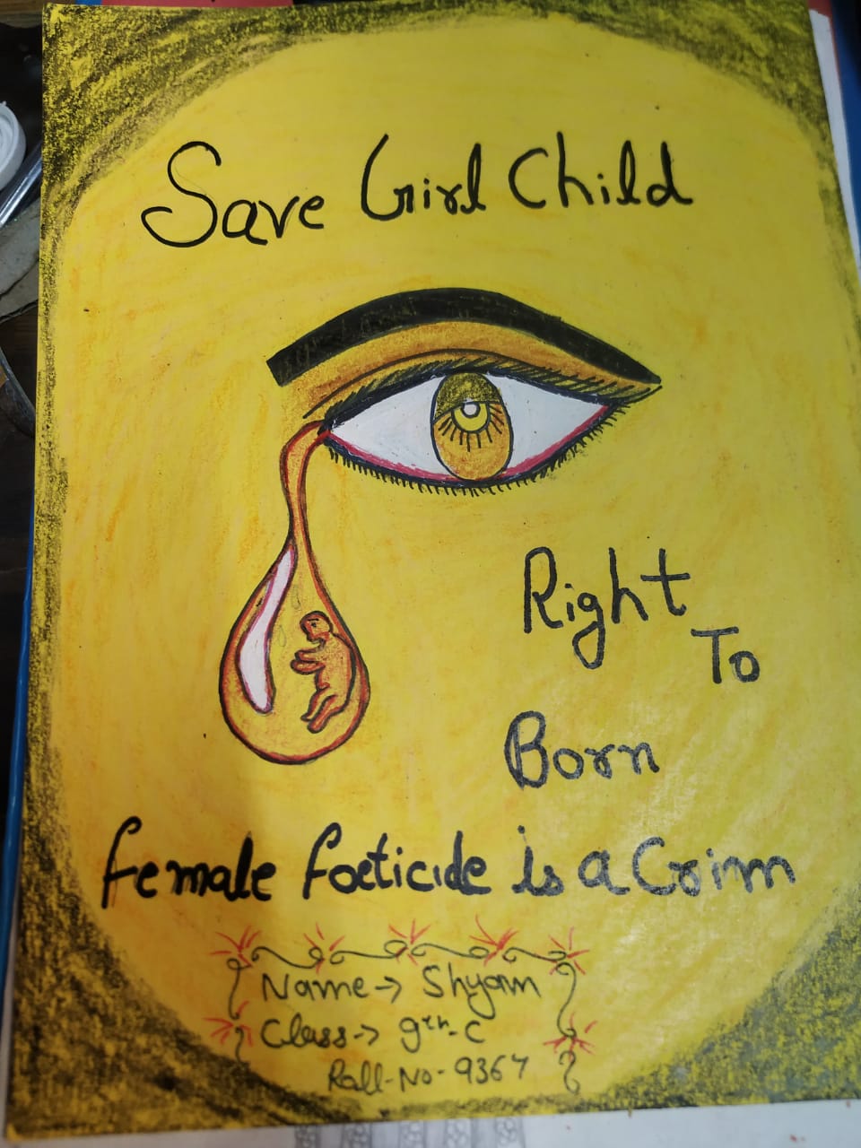 Save the girl child Drawing with oil pastels || easy poster making -  YouTube | Drawing for kids, Poster drawing, Children's day poster