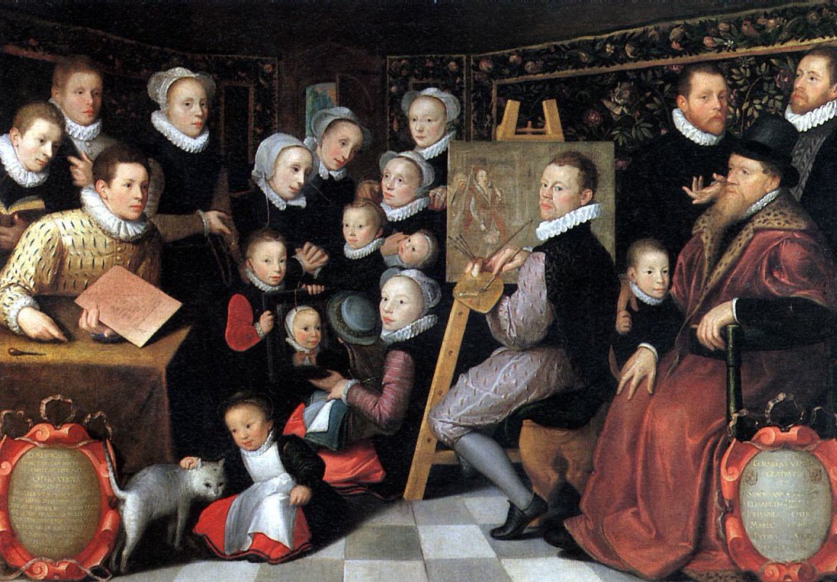 Otto van Veen - Self-portrait of the artist with his family, 1584 #fineart