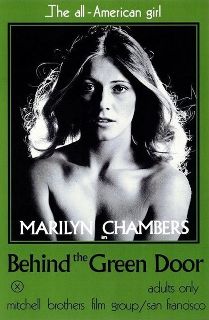 Behind the Green Door (1972) was one of the first American pornographic films to feature interracial sex between a white actress, Marilyn Chambers (1952-2009), & a black actor, Johnnie Keyes (1940-2018).