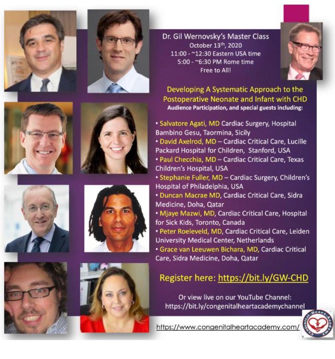 giseponce's tweet photo. El Próximo martes ! Una oportunidad única el Doctor Gil Wernovsky, nos brinda un Master Class Interactiva junto a un Gran equipo de Intensivistas Cardiacos  @CongenitalHear3  no te olvides de registrarte https://t.co/QhLWqkwgz6 https://t.co/wH0lfpviv2