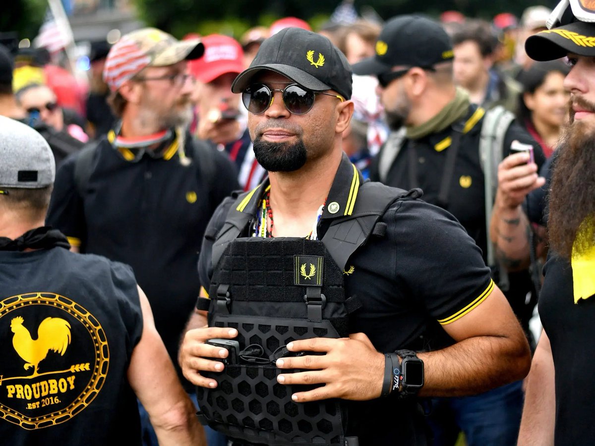 The proud boys are not allowed to be racist, They are white men who have to accept leadership by a black latino man. The only time they are allowed to be racist is if that racism was directed towards Palestinians, because they are the people that Israel is trying to exterminate.
