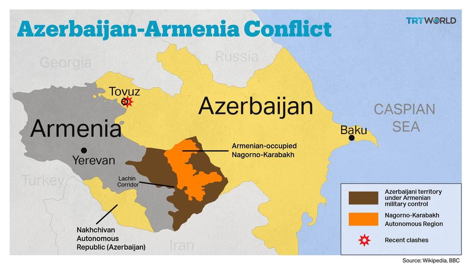 युद्धविराम के उपरांत स्थिति यह रही की नागोरनो-कराबख अर्मेनिया के कब्जे में हो गया जिसका कंट्रोल अर्मेनिया ने अपने लड़ाकों को दे दिया। अभी तक यह इलाका कानूनी तौर पर अजरबैजान का है, आता भी अजरबैजान के बॉर्डर के अंदर है परंतु जमीनी कब्ज़ा अर्मेनियाई लड़ाकों का है।
