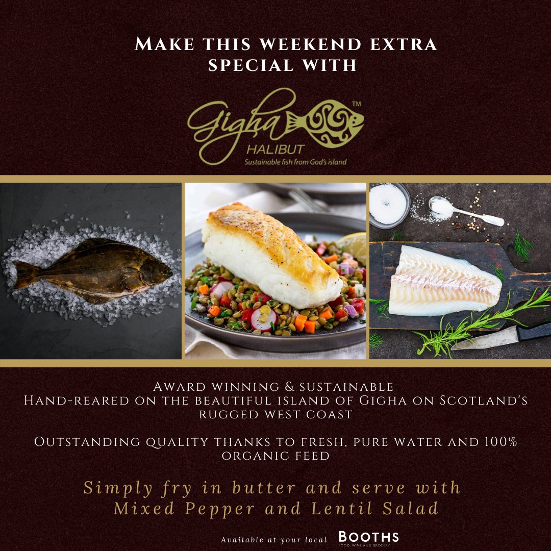 myfishcompany's tweet photo. On special offer this weekend at BoothStore. Award winning and sustainable Scottish Gigha Halibut.... go on indulge yourself 👍😀 #scottishhalibut #sustainablefish #gighahalibut #awardwinning #freshfishcounters #qualityseafood #scottishseafood #welovefish https://t.co/VHgKvmRFHe
