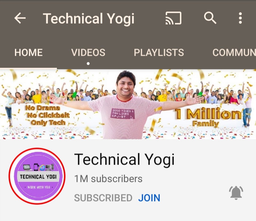 RTechGuruYt's tweet photo. Congratulations @Technicalyogi sir for 1M Subscriber.
🥰🤩 Sach m you are a great person 🤗
Now race to 10 Million 🤩
Congratulations once again sir
@YouTubeIndia https://t.co/lOtTkvHF9K