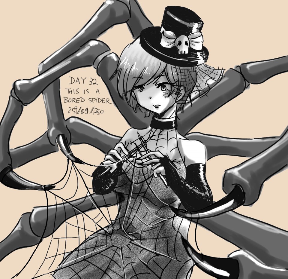 Day 32 #VOCALOID  #MEIKO  #halloween  #spiderthis one was inspired by a huge spider web outside my dorm.Glad I could fix the anatomy but honestly got a little lazy with the colour