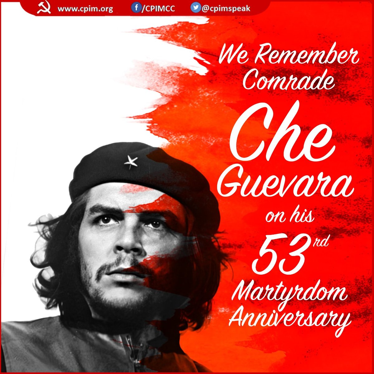 CPI (M) on X: Remembering Che Guevara on the 53rd anniversary of