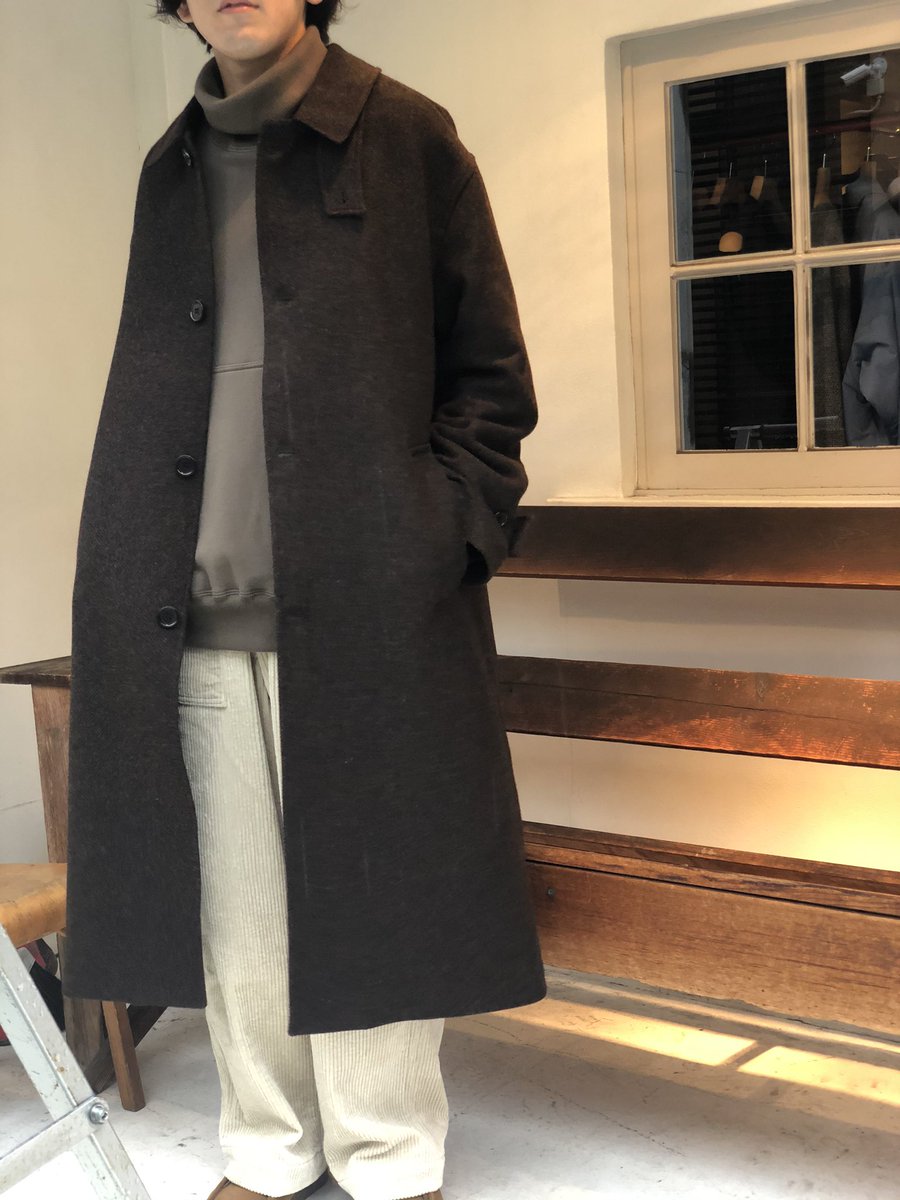 mfpen HOLLIS COAT 保温性と耐久性を兼ね備えたツイード生地のコート