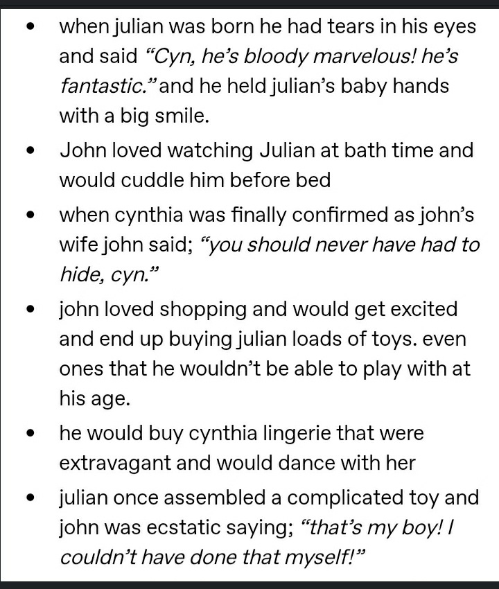 parts of Cynthia powell's book about John