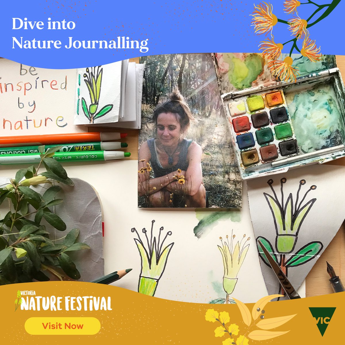 Celebrate Victoria Nature Festival by joining award-winning author and illustrator Trace Balla for a virtual Nature Journalling workshop! It's a wonderful way to celebrate and document the beauty and diversity of the natural world. bit.ly/3cZSGjd 🌿