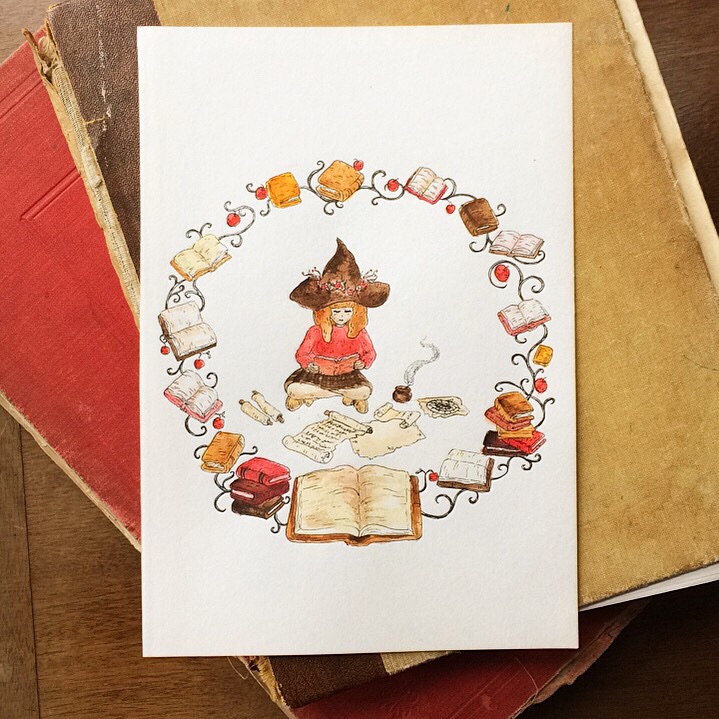 lucillustration's tweet photo. Witchtober day 6 ~ school
-
Those are supposed to be scrolls on the left, I know they look like elongated sausage rolls. 📚🌭📚🍎🖋
-
Fineliner pen and watercolour illustration.
@elby.draws ‘ witchtober challenge.
-
#witchtober #library #autumn #halloween #spookyseason https://t.co/zsmAa3wS1z