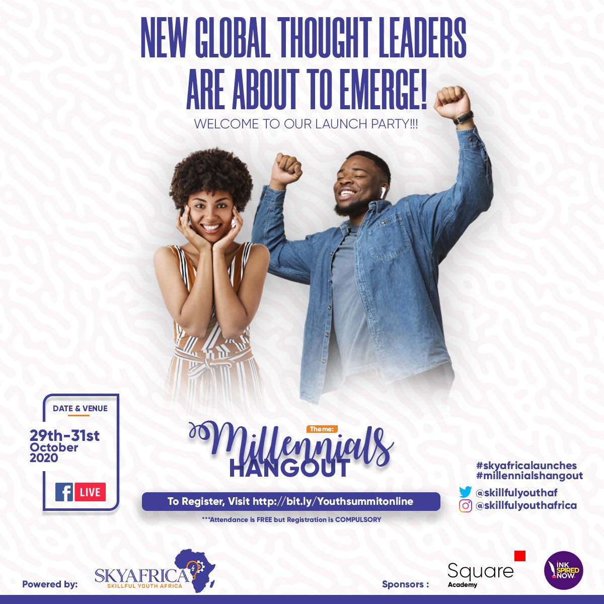 seanetwork_'s tweet photo. Be part of this great millennial launch party....We taking over 
Make impact 💥
Get Skills 💥
Be Productive 💥
Quickly join 👉https://t.co/JWkh6Mru1u
@Real_Copyqueen @squareacademy_ https://t.co/hDdP2QaZt9