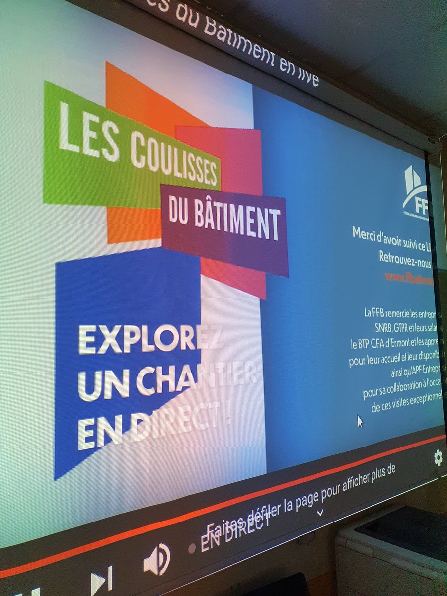 HiassineMdrancy's tweet photo. #CoulissesduBâtiment2020 #CdB2020
REPLAY ce matin: visite d'un chantier sur YouTube. Les 4ème #segpa très intéressés. Merci @FFbatiment pour les kits @FFBGrandParis @JLTuffier
@AcCreteil @saiocreteil #APECJJD #CollègeJorissen @Villededrancy #Francerelance https://t.co/sp8scwOFOL