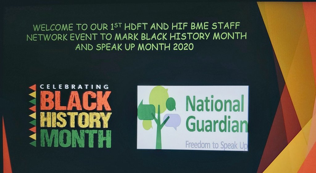 All ready for today's BME staff network event with our Chief Nurse #SpeakUpMonth #SpeakUpABC @NatGuardianFTSU @HarrogateNHSFT @HDFT_Innovation @steve_r76 #BlackHistoryMonthUK