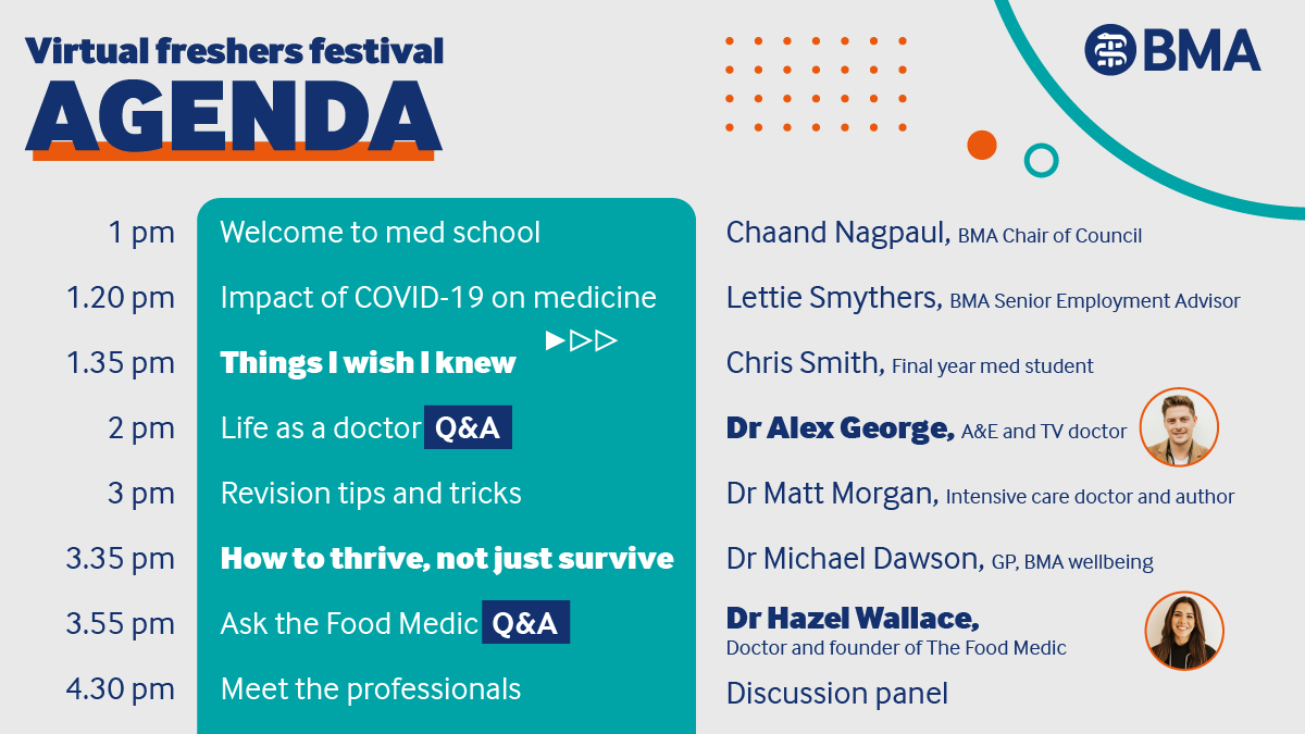 BMAHazel's tweet photo. Saturday 10th is #WorldMentalHeathDay, let Dr Hazel Wallace one of our guest speakers at the @TheBMA #freshersfestival on the 14th October give you some top tips on how to look after your physical and mental health 
@UBMedical, @PMHSN ,@ExeterMed https://t.co/IF9Ly2xewq