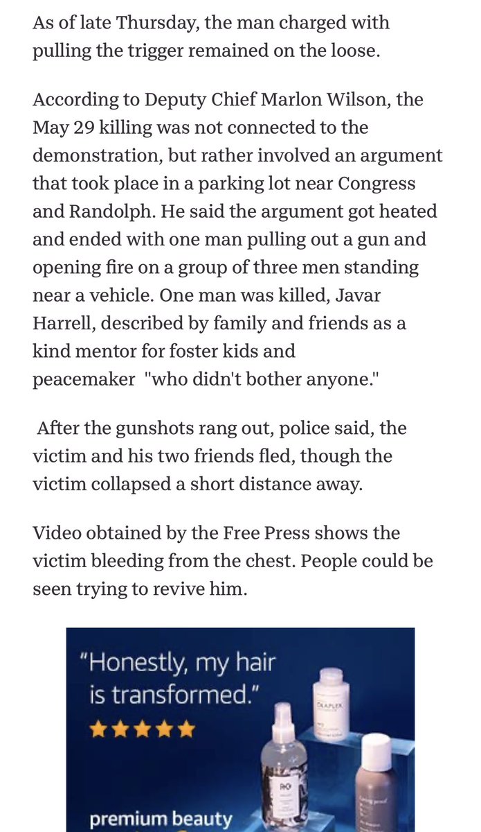 Javar Harrell was killed by some asshole criminals. Cops say it was unrelated to the protest. Random argument that happened away from protests. So again, not blm/antifa related. 11)