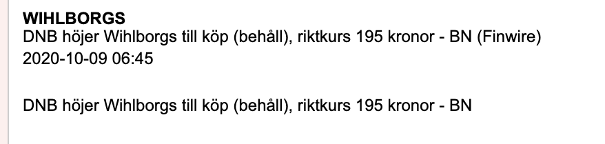 Investormannen's tweet photo. DNB visar sin fingertoppskänsla i sina rekar av #Wihlborgs 🤦‍♂️

Kontraindikator? https://t.co/Iynq3FCSyh