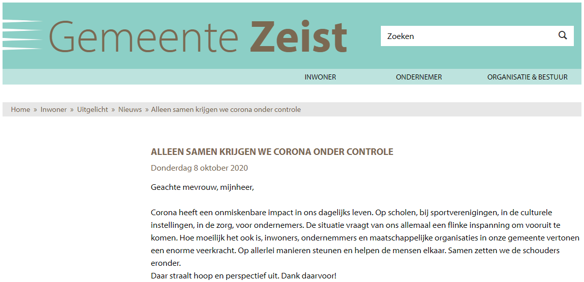 gemeentezeist's tweet photo. Om onze bondgenoten in het onderwijs, in de zorg, bij welzijn en vele anderen een hart onder de riem te steken in deze coronatijd, heeft het college van burgemeester en wethouders hen een brief geschreven. Deze kun je lezen via ➡https://t.co/wMgBjRMCzu https://t.co/MQfJPjUfBU