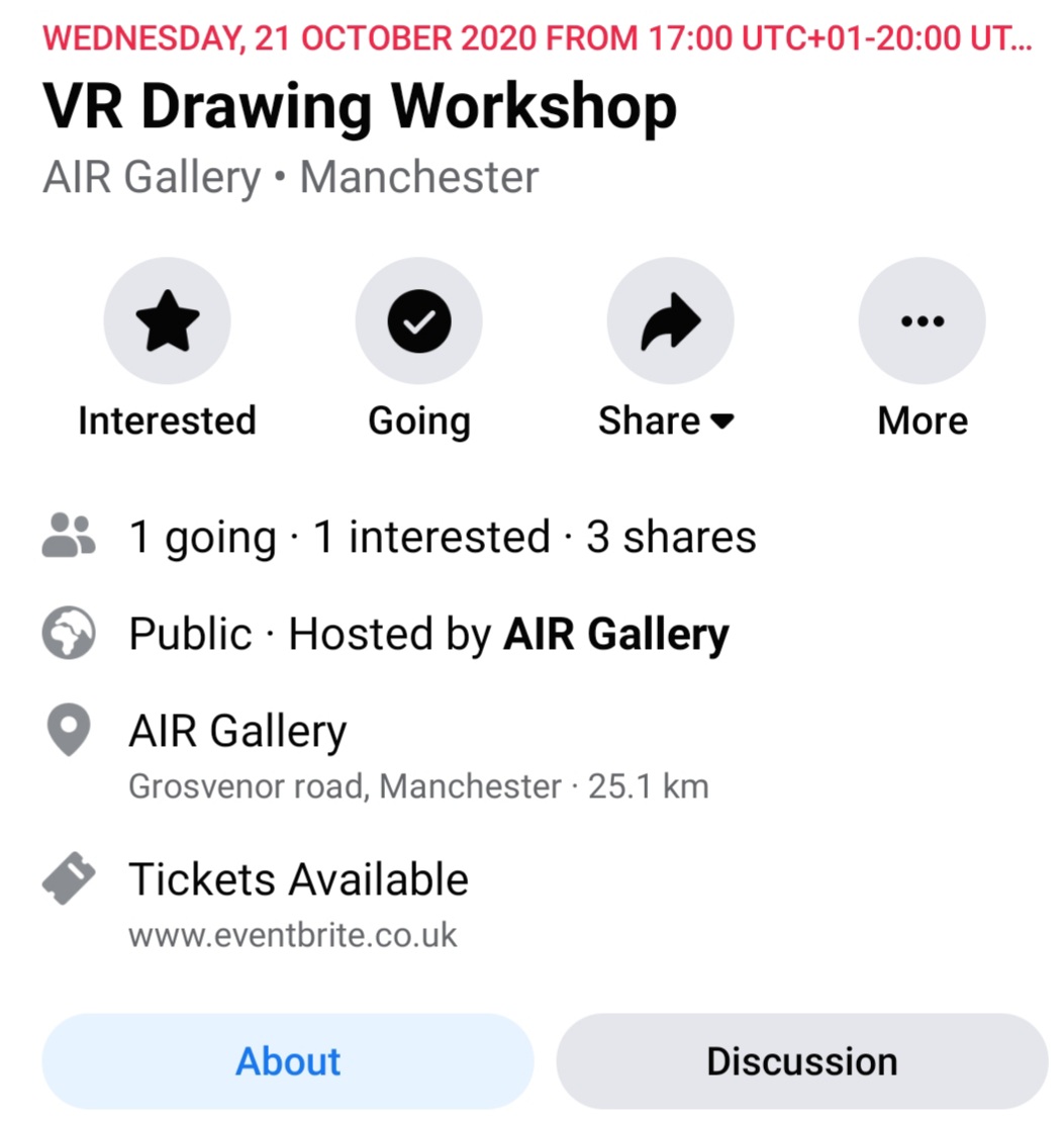 JackiClarkArt's tweet photo. Want to try Virtual Reality painting? For free?live in Cheshire East, Trafford or Manchester? Limited spaces so book early through Eventbrite.#virtualrealitymanchester #vrmanchester #manchestervr #freeartmanchester #freearttrafford #traffordart #manchesterartists #freeartcheshire https://t.co/qgb4ZINvVg