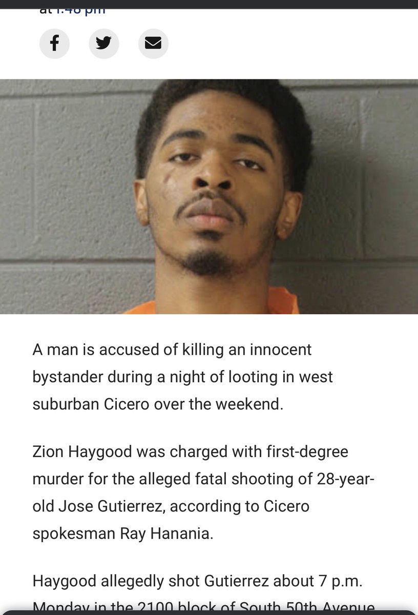 Jose Gutierrez in Chicago was shot by Zion Haywood. Apparently he thought he was a looter? He wasn’t. But haygood is black. So the police swiftly locked HIM up. Of course.