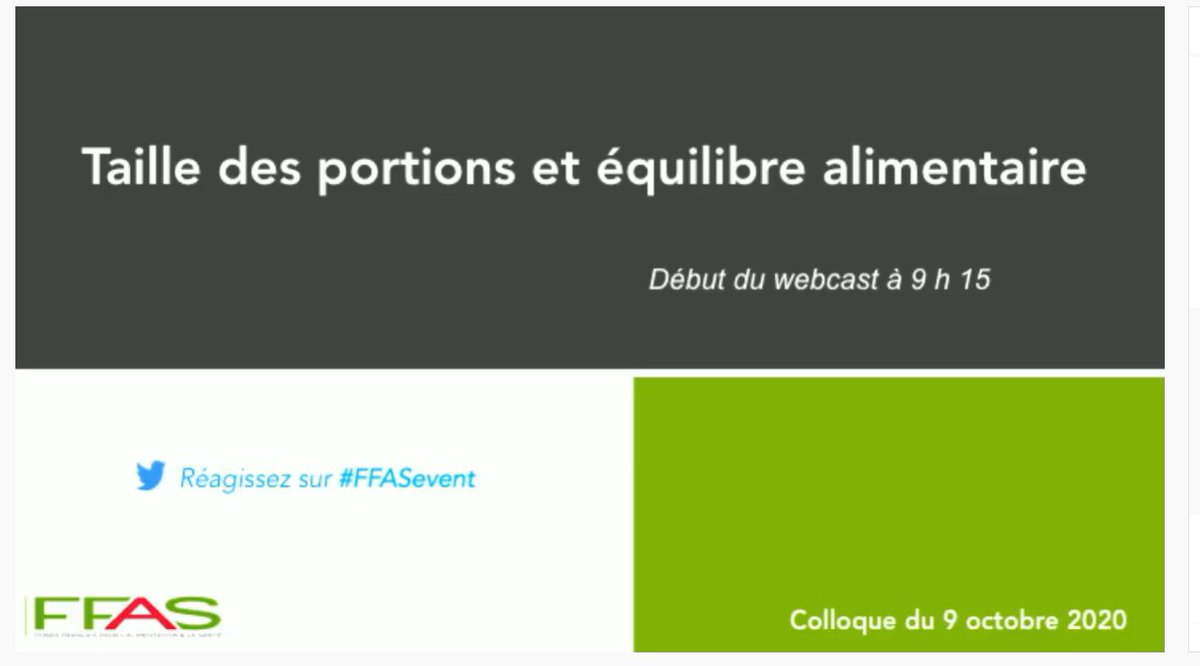 NutritionLinda's tweet photo. [Agenda] Le webcast #FFASevent sur la Taille des portions et équilibre alimentaire démarre (9h -16h30), à visionner en ligne https://t.co/hug38mMkoC  Bonne journée ! https://t.co/3oB8k5Lsu1