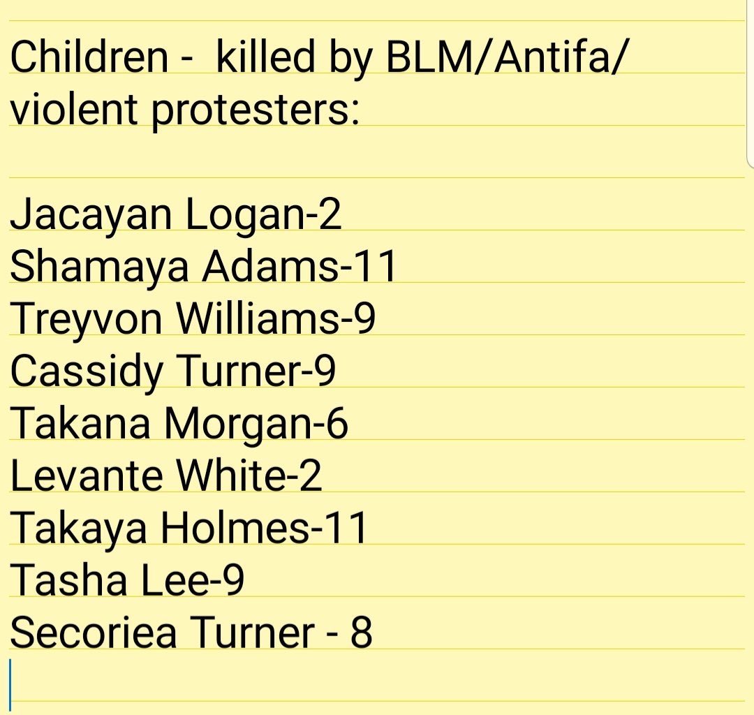 Treyvon Williams is not a child that was killed that I could find anywhere on google. There is a Travon Williams that was 9 that was killed back in 2016. Tragic. NOT blm/antifa related. 16)