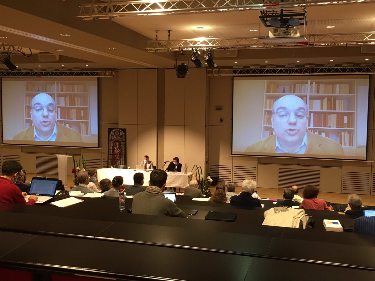 FTheologie's tweet photo. #colloqueIrenee
« #Irenee reconnaît une fonction récapitulative délimitée à Marie, contrairement au Christ qui a une portée universelle »
#ChristopheGuignard, Faculté #theologie de l’ @unistra https://t.co/yEXMdB9xlc