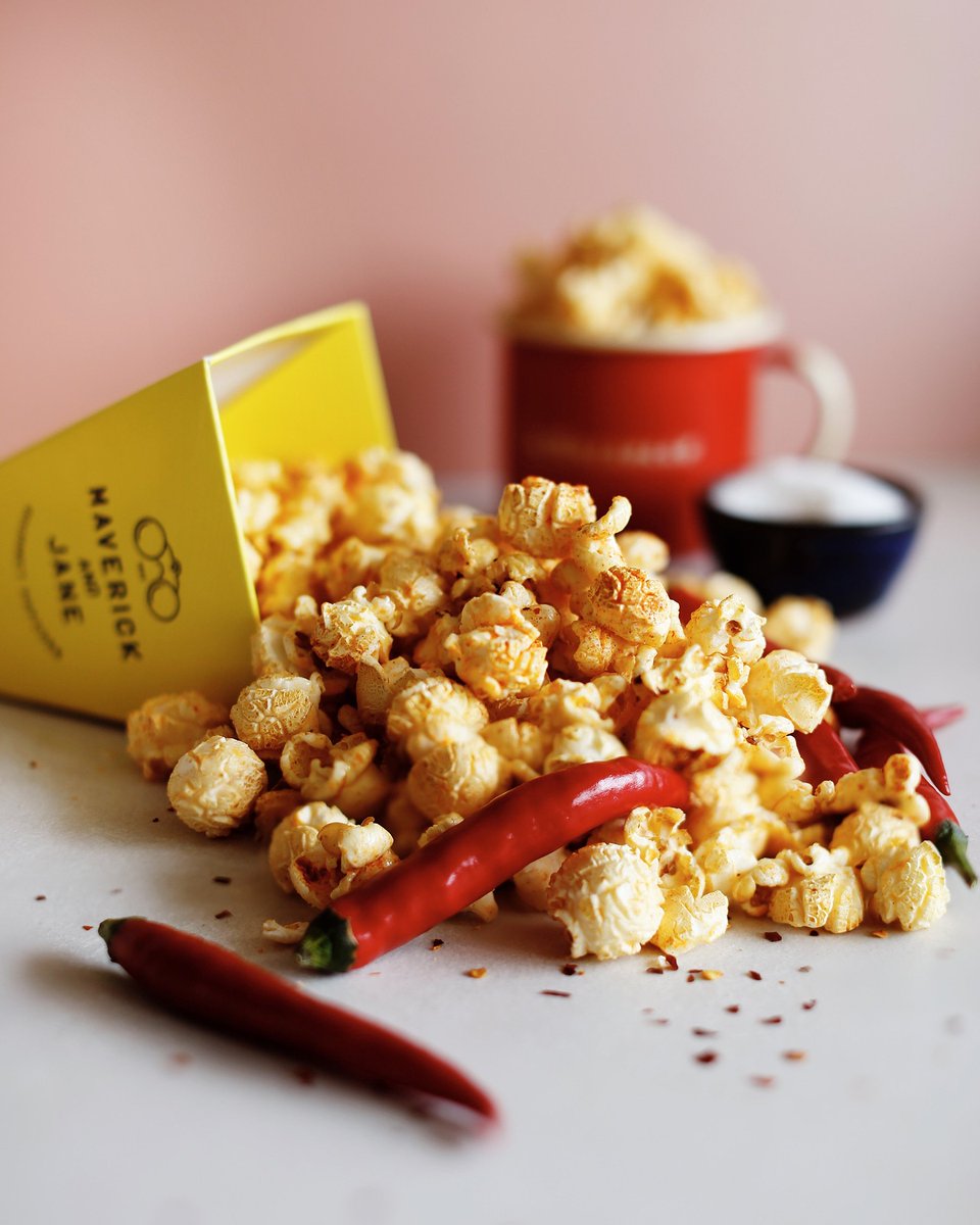 Say hello to our smouldering hot Sweet Chilli Popcorn. It's a light, sweet and salty popcorn with a bit of fire made with home grown Rusternburg Chilli. It's been described as holy moly, sweet, hot and flipping delicious 😍 Available from Saturday, across all stores!