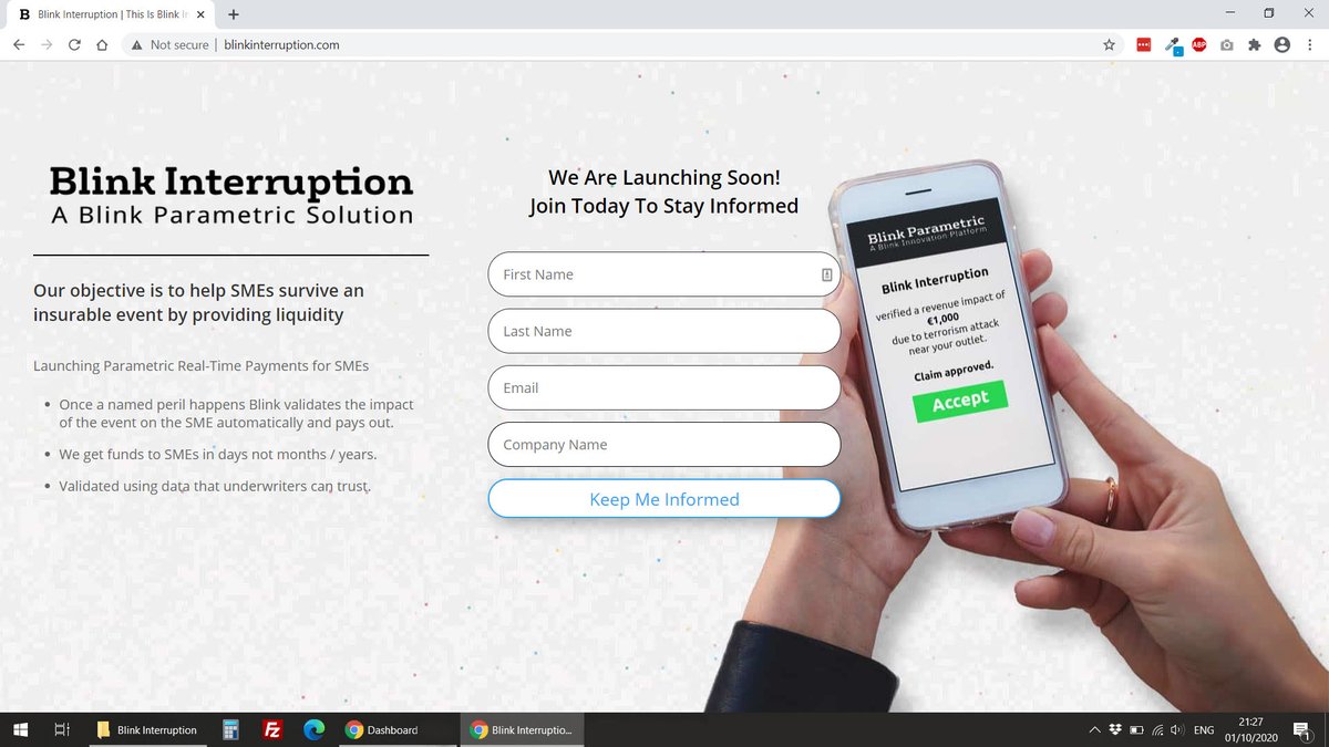 Delighted to say that BlinkInterruption.com will be launching soon. Sign up to receive updates on our progress and launch timeline.

 blinkinterruption.com

#parametricinsurance