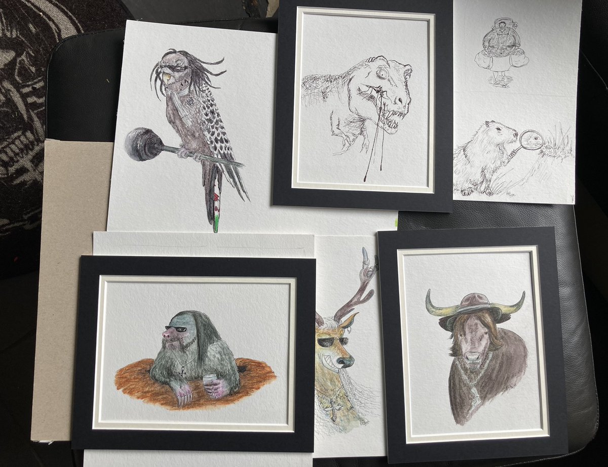 I’ve brought double mounts for next years calendar #apiwass They’re lovely quality👍🏻. Again, one of the prizes next year will be a mounted original. I’ve upped the game this year. Obvs I can’t show the #APIWASS ! Here’s some Wenches guests &amp; #Inktober <a href="/PrimordialRadio/">Primordial Radio</a> <a href="/cadremont/">Cadremont</a>