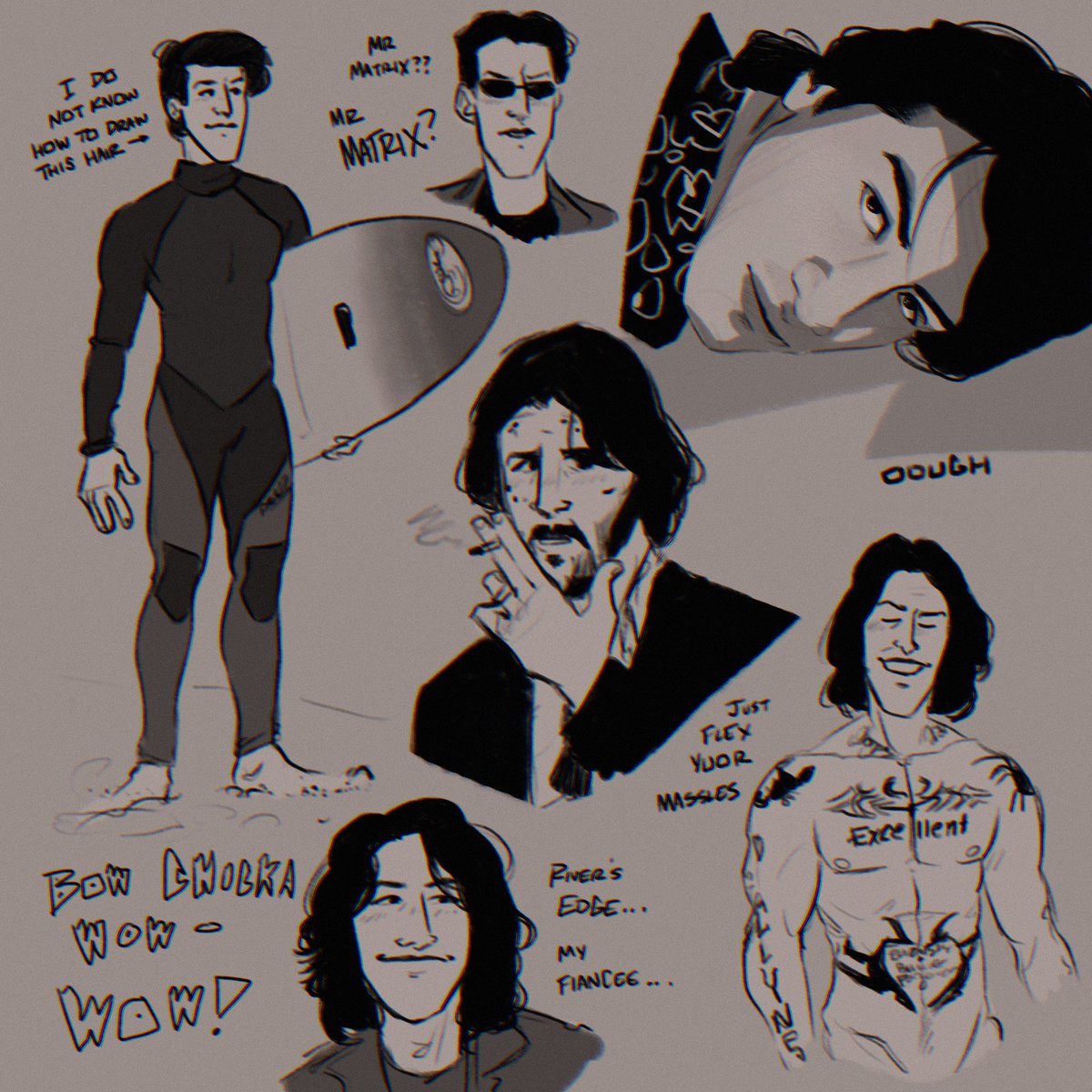 wasn't gonna post this because the things I wrote are sort of silly but yknow what? whatever! #KeanuReeves 