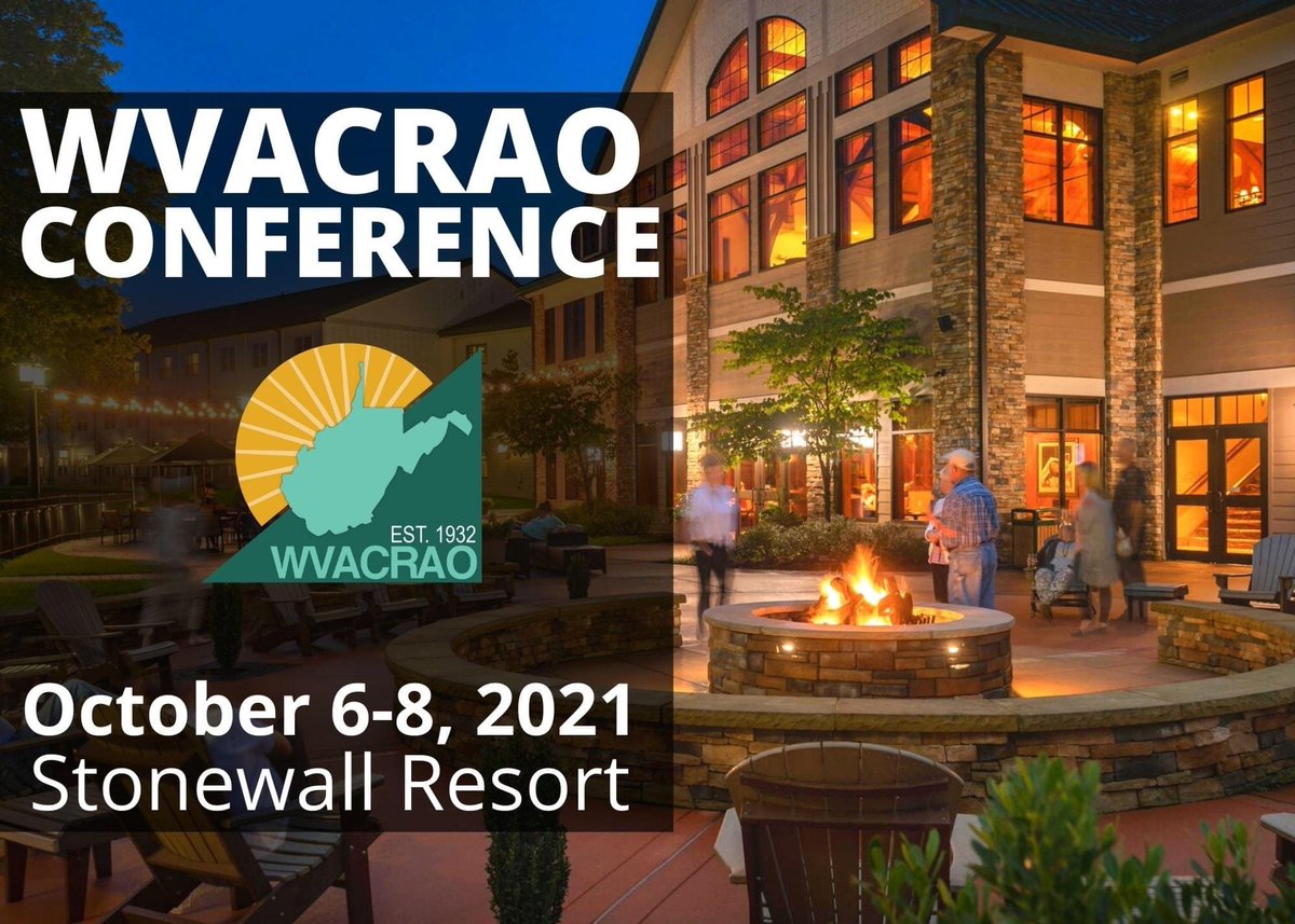Save the date for the 2021 WVACRAO Conference scheduled for October 6-8 at Stonewall Resort. 📆