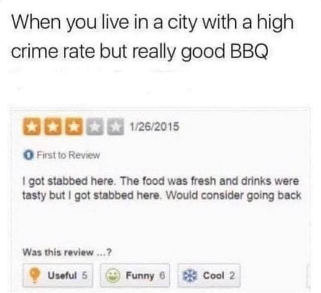 Biz goals! Imagine being so good customers are willing to risk getting stabbed to do business with you. That's when you know you've made it!