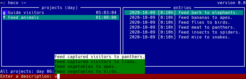 slteichmann's tweet photo. Just released "heco" https://t.co/zB3VyP9JWi ... a small time tracking tool for terminal #golang Mainly a re-write of "getan" https://t.co/2yCHOh2KiU to add some new features later. https://t.co/xr9ks84OLU