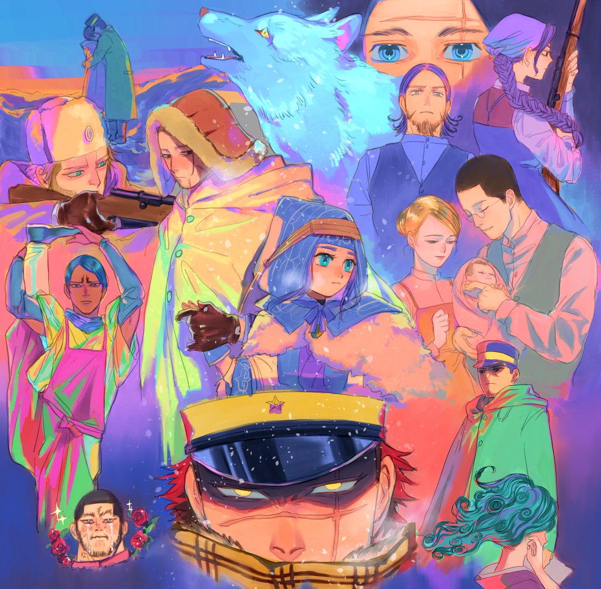 改めましてゴールデンカムイアニメ3期おめでと～💞(ド遅刻)
とりあえず三期範囲で好きなやつを詰め込んだら文字入れるスペース消えた