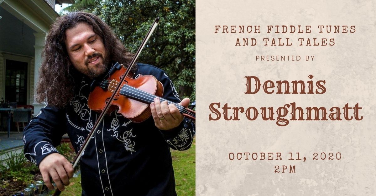 SUNDAY, OCT 11 enjoy some foot stompin' fiddle tunes by Dennis Stroughmatt at 2pm from the comfort of your home. Register today: bit.ly/2GKEnCU #loveelginhistory #exploreelgin #creolefiddle #frenchmidwest #illinoiscountry