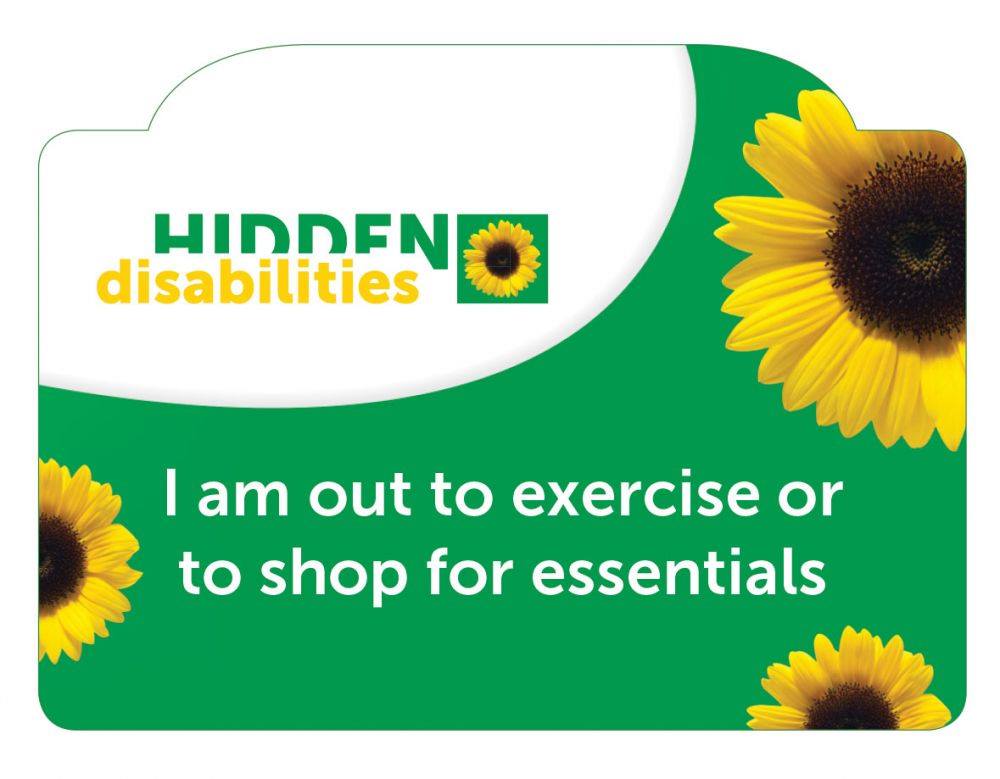 If you see a person wearing a sunflower lanyard, please be aware this person has a hidden disability and may need extra time and help. 

It may be impractical for them to stay at home alone or wear a mask. 

Find out more: hiddendisabilitiesstore.com