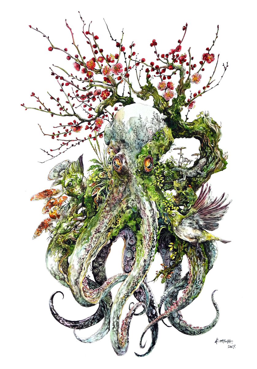 「#WorldOctopusDay 

タコは好きで描くのですけども、実際のところ」|Keso Artのイラスト