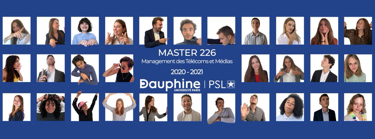 Nous sommes fiers de vous présenter la nouvelle promotion 2020-2021 du Master 226 Management des Telecoms et Médias.
<a href="/Paris_Dauphine/">Université Paris Dauphine - PSL</a>  <a href="/hisaac25/">Henri ISAAC</a> 
#Master226 #médias #télécoms