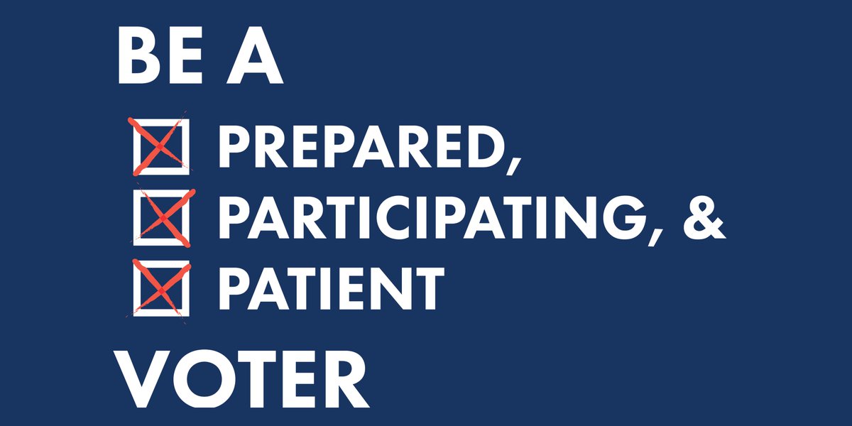Be A Prepared, Participating and Patient Voter. A checkbox is next to "Prepare", "Participating" "Patient."