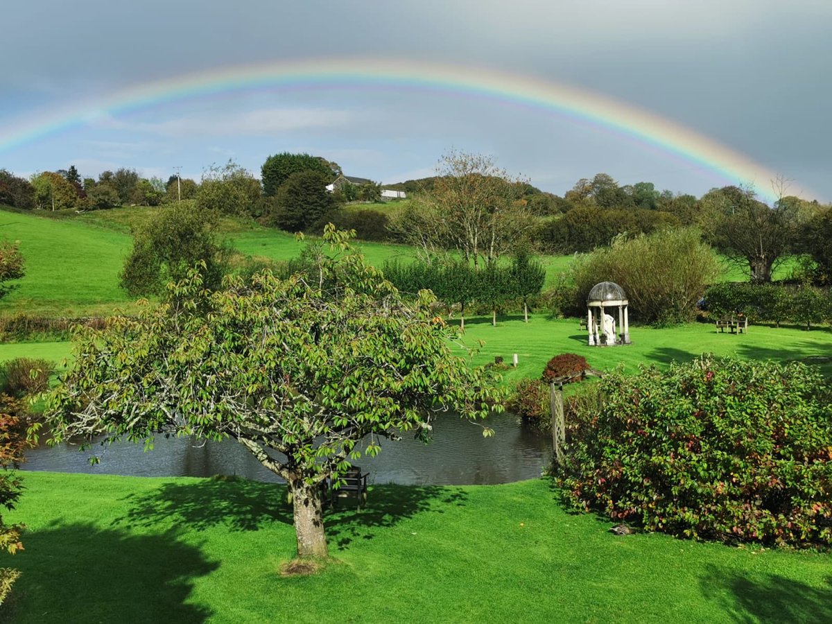 Moments ago Manager Paul captured this great photo of a rainbow over the pond at Damson Dene Hotel #rainbow #DamsonDeneHotel #LakeDistrict #ThePlaceToBe #Cumbria #staycation