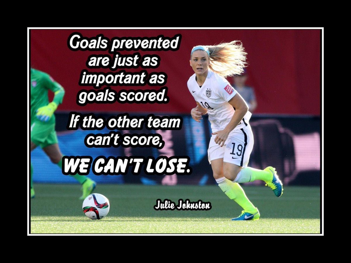 godlovessoccer's tweet photo. "Goals prevented are just as important as goals scored.  If the other team can't score, we can't lose." - Julie Johnston Ertz

https://t.co/oKUguLAI1E

#quotes #soccerquote #youthsoccer #soccerball #soccergear #soccer #soccerkids #futbol #football #phoenix #arizona https://t.co/rBcmUPmGGY