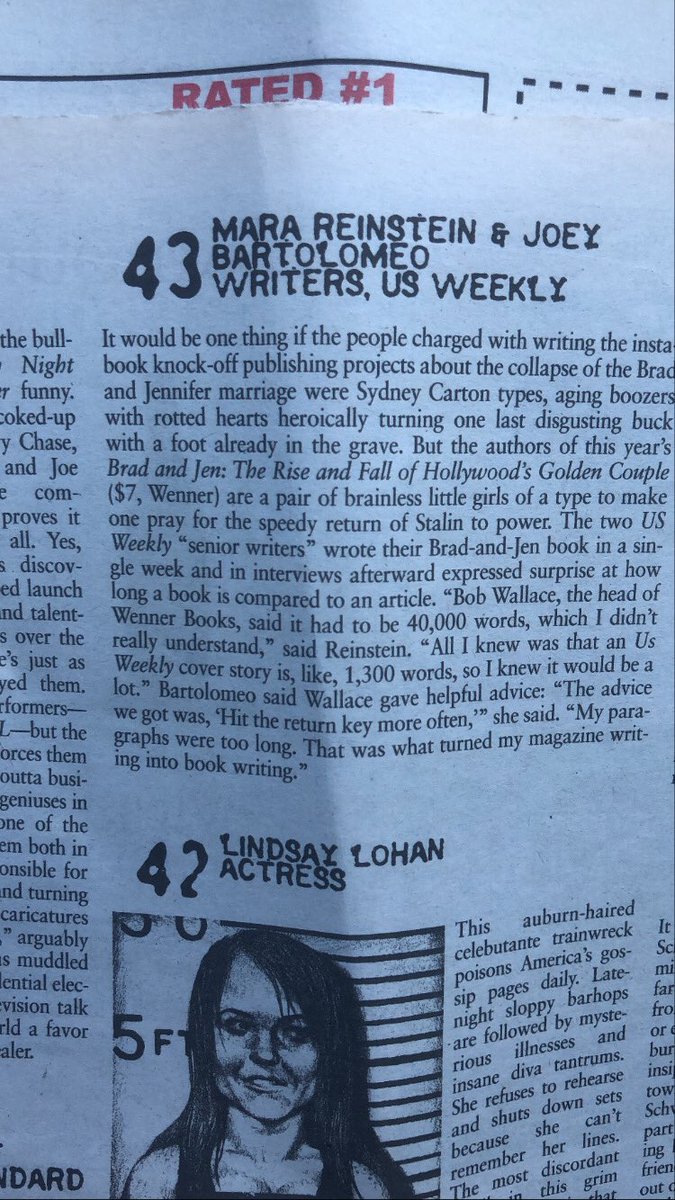 Reunion of the the 43rd Most Loathsome New Yorkers of 2005. It’s still an honor to call a brainless little girl like <a href="/MaraReinstein/">Mara Reinstein</a> a friend.