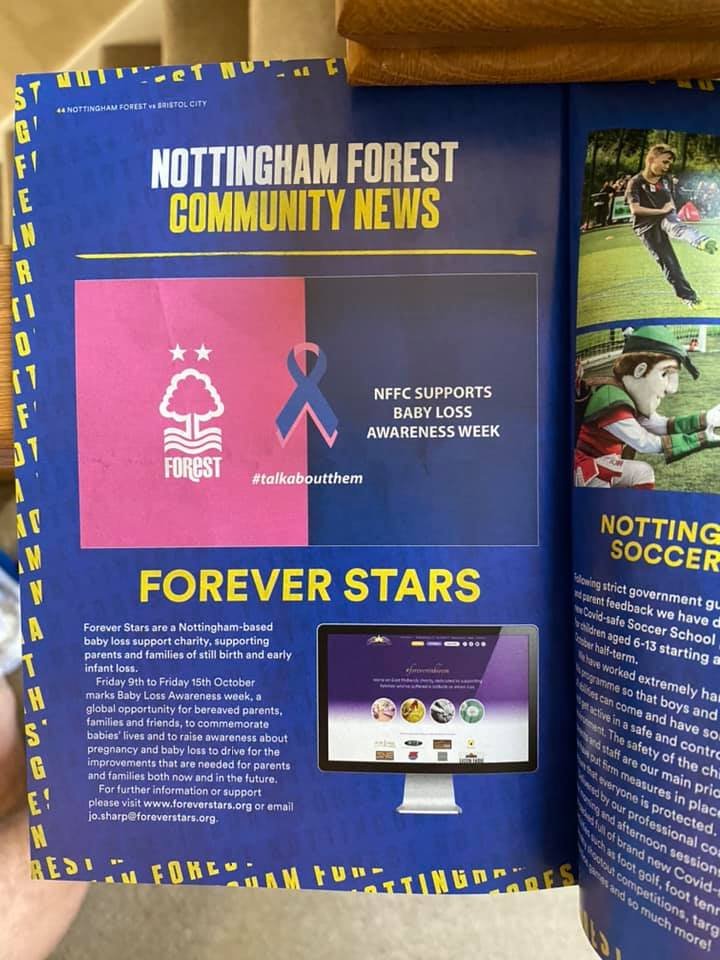 FSFundraising's tweet image. Great support again this year from @NFFC, this is our 6th year working with the Reds for Baby Loss Awareness Week, this week we feature in the match day mag, you can also look out for our banner during their next home game! #BLAW2020 #TalkAboutThem