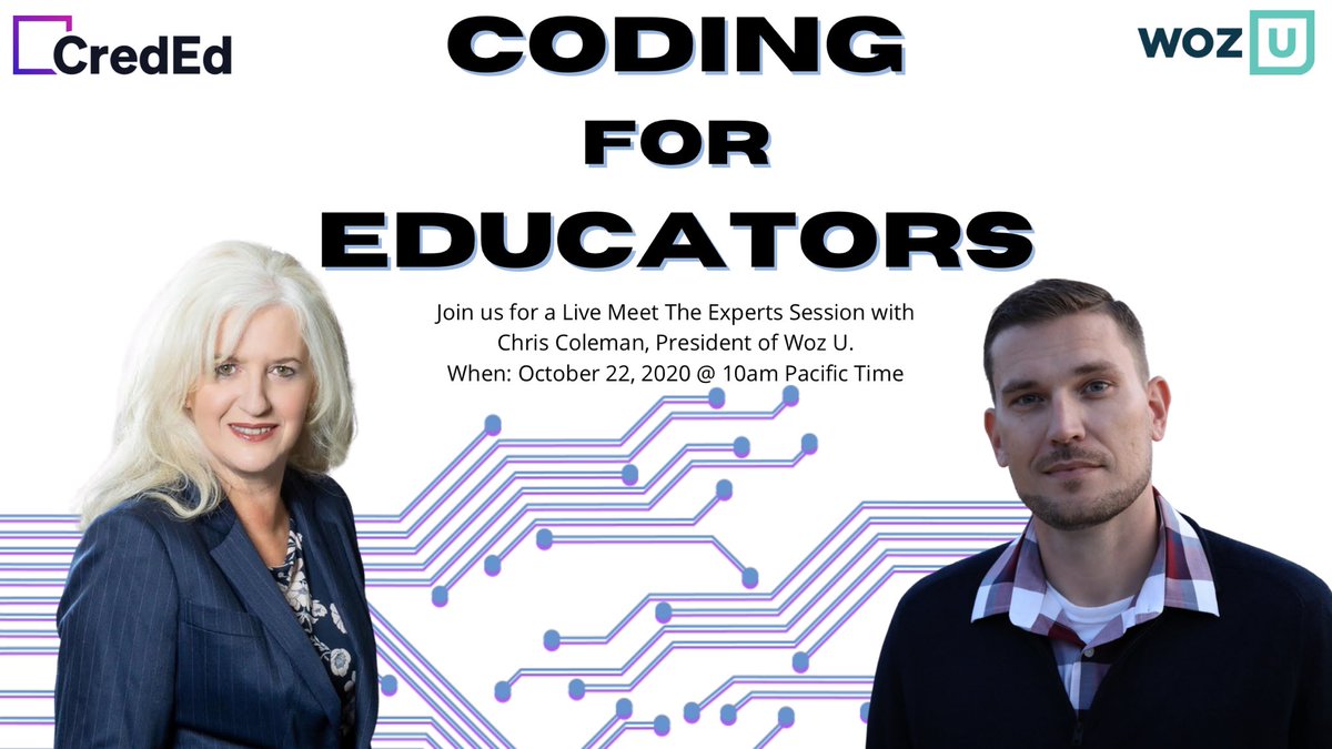globalcreded's tweet image. Join us October 22 for a live Meet The Experts session with Chris Coleman of @TheWozU - demystify the world of coding.
#thefutureofeducation #codinginclassrooms