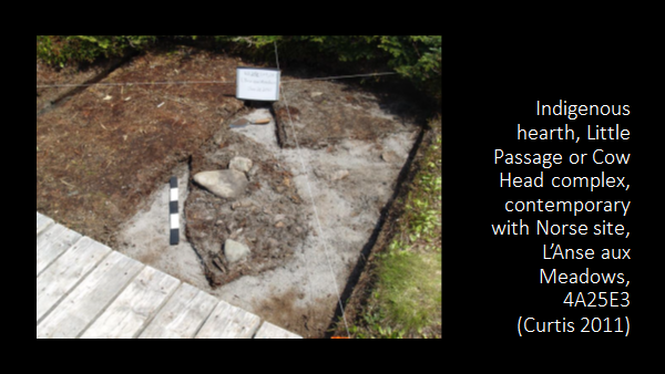 During landscaping in 2011,  @ParksCanada archaeologists found a hearth directly under the plaque honouring explorer Helge Ingstad and archaeologist Anne Stine Ingstad. If this isn’t a visual metaphor of the challenges of erasure of interpretations, I don’t know what is.