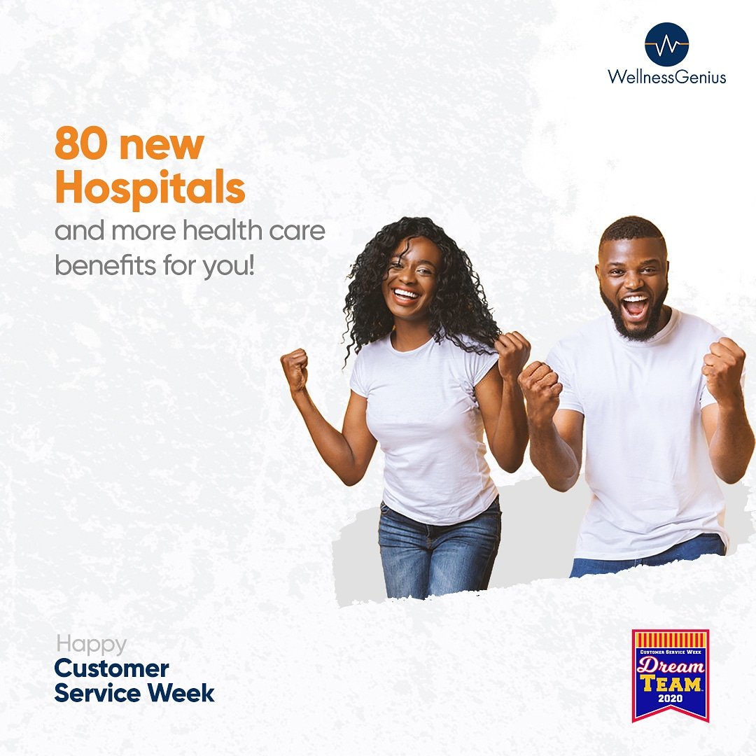 Happy Customer service week!
We're always on the move to serve you better!

We've rolled out more benefits and partnered with even more hospitals to ensure you receive the best of healthcare.

Thank you for doing this with us.
Happy #CustomerServiceWeek!

bit.ly/3ilKz27
