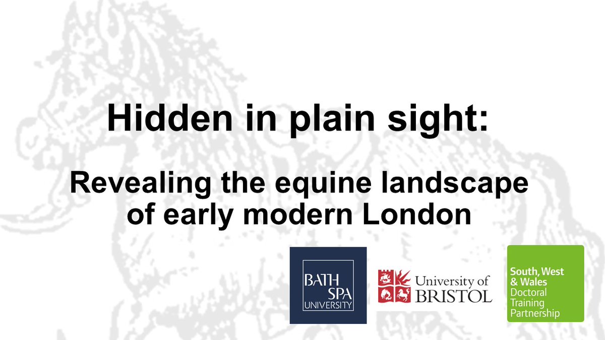 1/20 Hello, my name is Kerstin and I am a PhD candidate in early modern literature and animal studies. With the help of John Stow’s 1598 A Survey of London, my paper will take you to back to early modern London and reveal the City’s equine landscape.  #HiddenLandscapes