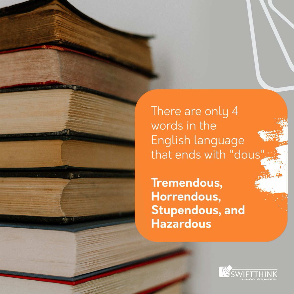 swiftthinkNG's tweet image. There are only four words in the English language that ends with &quot;dous&quot;, they are tremendous, horrendous, stupendous, and hazardous
#SwiftThink #RandomFacts