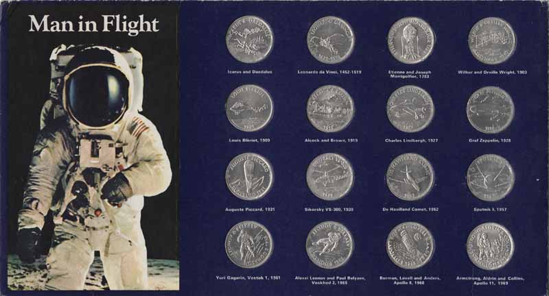 SHAC_Curator's tweet image. Celebrating #WorldSpaceWeek 🚀 we share these inspiring 1970 'Man in Flight' coin sets showing historic moments in transport - these commemorate the ultimate aim to fly to the #moon . Drivers collected these when they filled up on the forecourt #ShellHeritage #inspiration